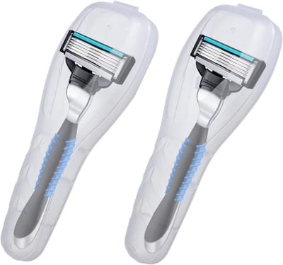 2-delige Reiskoffer voor Scheerapparaat, Transparante Handmatige Scheerhouder, Universele Opbergtas voor Mannen, Ideaal voor Reizen en Organisatie