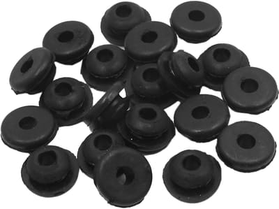 Dailygoods- Uitlaatpijp Afdekking Pakkingen Set van 20 - Rubber - Duurzaam - Eenvoudige Installatie - Zwart - Gatdiameter 6mm