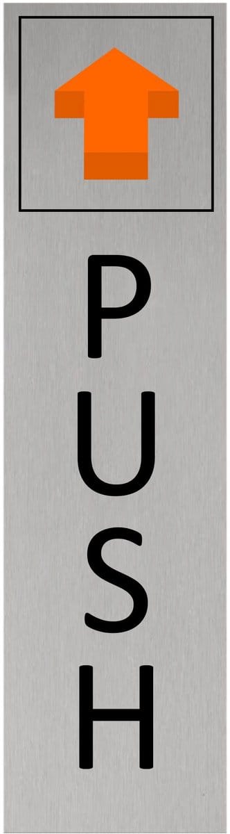 CombiCraft aluminium deurbordje push verticaal - Oranje pijl