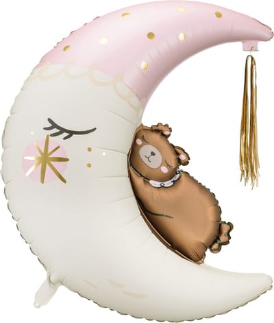 Folieballon Teddy beer op de maan - 80x98 cm.