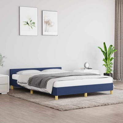vidaXL - Bedframe - met - hoofdeinde - zonder - matras - 140x190 - cm - stof - blauw