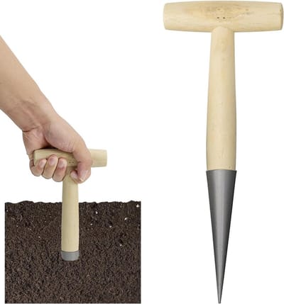 Stainless Steel Plant Dibber met Metingen voor Zaaien van Bloembollen en Zaden in de Tuin - Handig Tuingereedschap met Zaad Voor Thuis Tuinieren