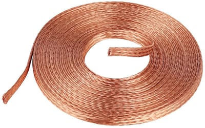 Gevlochten Koperkabel - Aardingskabel Vlechtdraad - Elektrische Verbindingen - Vergroot Oppervlak - 6 Meter 8mm - Blank Koper