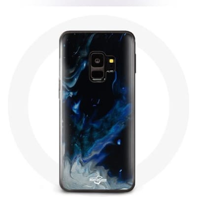 Coque - Samsung - Galaxy S9 Plus - Souple - Nuages de fumée - Multicolore noir bleu gris gris
