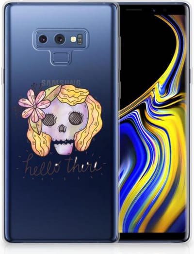 Silicone Back Case Samsung Galaxy Note 9 Boho Skull