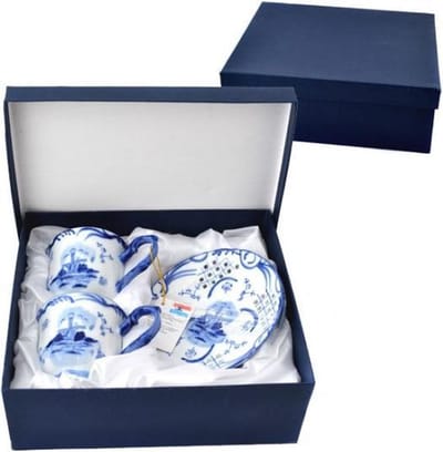 Kop en Schotel Molen Set 2 stuks in Geschenkdoos - Delfts Blauw - Holland