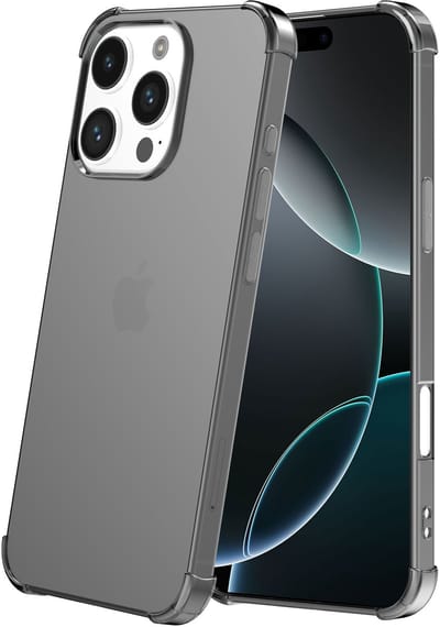 Smartphonica Telefoonhoesje Geschikt voor iPhone 16 Pro Transparant Schokbestendig Siliconen Hoesje met Stootrand - Shockproof Back Cover Case - Zwart geschikt voor iPhone 16 Pro