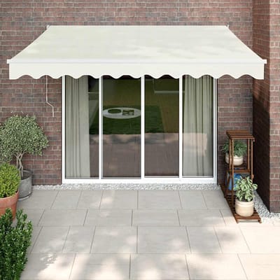 vidaXL - Luifel - uittrekbaar - 3x2,5 - m - stof - en - aluminium - crèmekleurig
