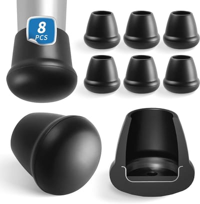 Siliconen Stoelpootdoppen 8 stuks – Vloerbeschermers voor Harde Vloeren – 1,9 cm Zwart