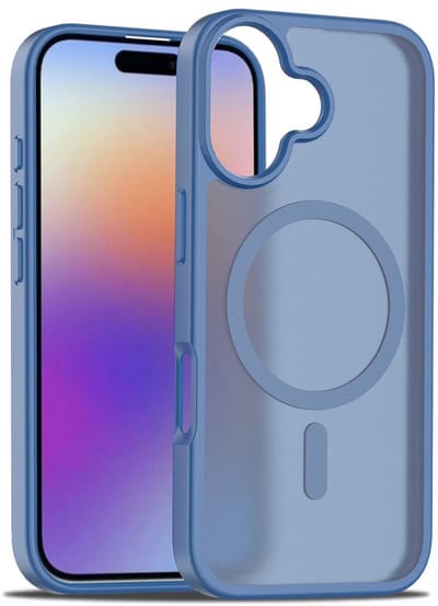 Hoesje geschikt voor iPhone 17 Hoesje Blauw - Solidenz MagSafe Compatibel Backcover - Dun en transparant