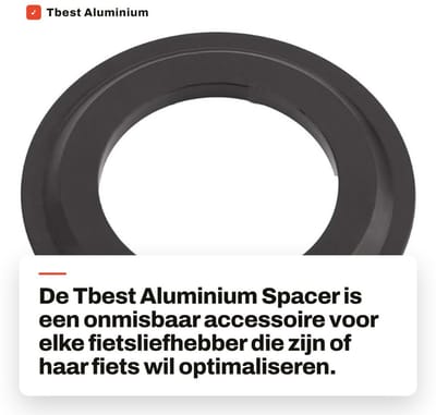 Dailygoods- Spacer 2.87 mm - Aluminium Legering - Voor Fietsonderdelen - Geschikt voor 1-1/2 inch Fietsbuis - Schokbestendig - Lichtgewicht - Eenvoudig te Verwijderen - Fietsonderdeel