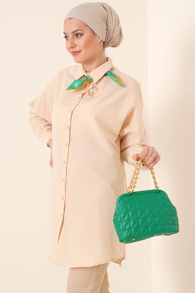 Lange Poplin Shirt met Knoopsluiting