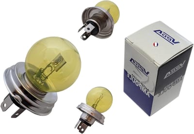 Halogeen Lamp - Koplamp Gloeilamp - Oldtimer Verlichting - Europese Fitting - 45W 12V - Geel