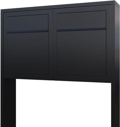 Brievenbus Dubbel - Postkast Staand - Post Ontvangen - Gepoedercoat Staal - 74x118x16 cm - Mat Zwart