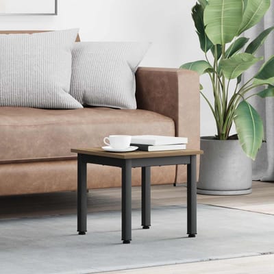 vidaXL - Salontafel - Ambachtelijk - Eiken - 40 - x - 40 - x - 36 - cm - Bewerkt - hout