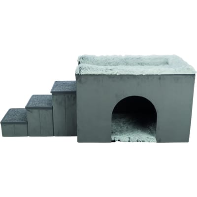 Trixie - Hondenmand - Huis Harvey Met Trap - Grijs/Wit - 154X60X60 cm
