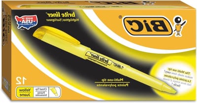 Markeerstift - Fluorescerende Stift - Tekst Markeren - Brede en Fijne Markering - 12 Stuks - Geel