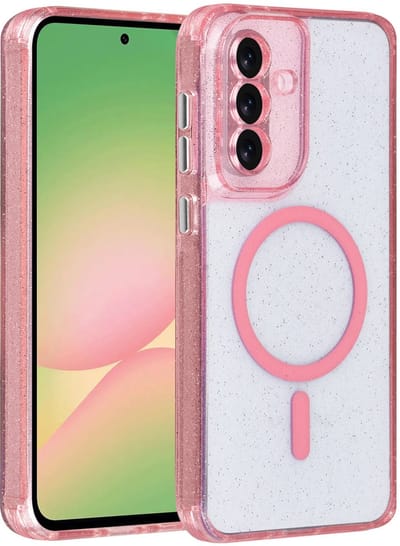 TUNIQ telefoonhoesje voor Samsung Galaxy A56 - MagSafe met glitter - Roze