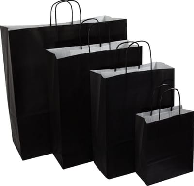 Luxe Zwarte Kersttasjes - Feesttassen - Draagtassen - Tasjes - Goodiebags met handvat - Zakjes - Zwart - Cadeautasje | Sinterklaas - Huwelijk - Verjaardag - Feest - Winkel - Markt - Kado - Cadeau - Geschenk - Traktatie - Verpakking - DH collection