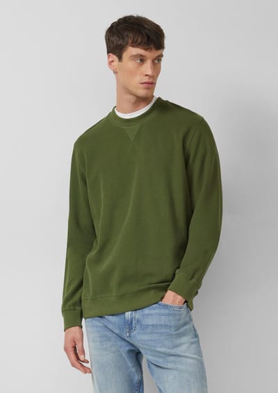 s.Oliver - male - Gestructureerd sweatshirt met geribde boorden