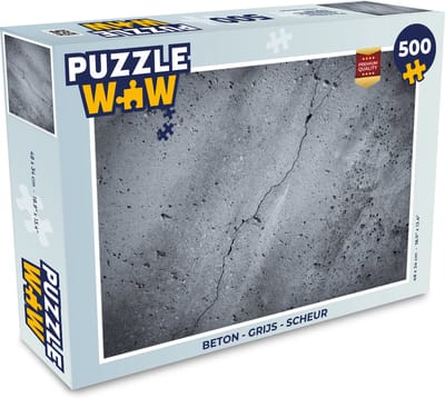 Puzzel Beton - Grijs - Scheur - Legpuzzel - Puzzel 500 stukjes
