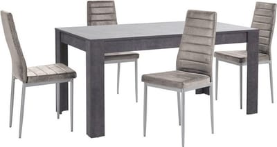 Lynn&Kate-Eetset - Tafel & 4 Stoelen - Lichtgrijs
