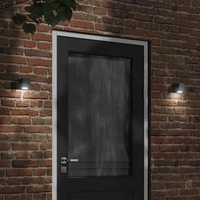vidaXL Buitenwandlampen 2 st gegoten aluminium zwart