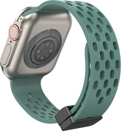 Siliconen bandje - geschikt voor Apple Watch series 1/2/3/4/5/6/7/8/9/10/11/ SE (1,2,3) / Ultra (1,2,3) met maat 44 mm / 45 mm / 46 mm / 49 mm - Cactus