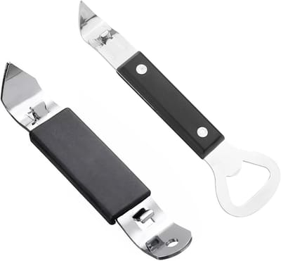 Roestvrijstalen flesopener set van 2 - keukengereedschap voor blikjes - handmatige blikopener voor bar - handig accessoire