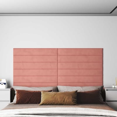 vidaXL - Wand - Hoofdbord - 12 - st - Roze - Fluweel