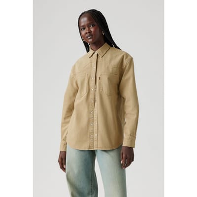 Levi's Teodora Western Shirt Tan Maat: S | Overhemden Outlet | Dames | Beige