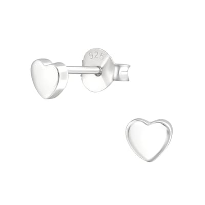 Oorbellen meisje hartje klein - zilver