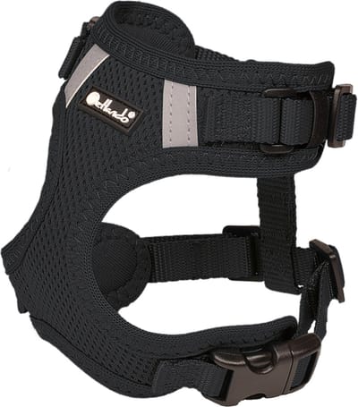 Petlando Hondenharnas Mesh Vest Zwart - Hondentuig - M 32-37/41-53 Cm