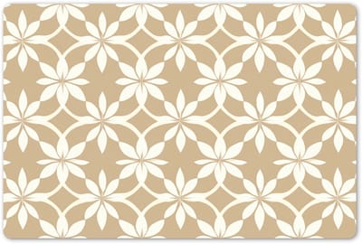 Placemats 45x30 cm - Placemat kunststof - 1 stuk - Bloemen - Patroon - Beige - Borden onderleggers - Decoratie voor op tafel - Keuken tafeldecoratie accessoires - Vinyl onderlegger - Tafelversiering