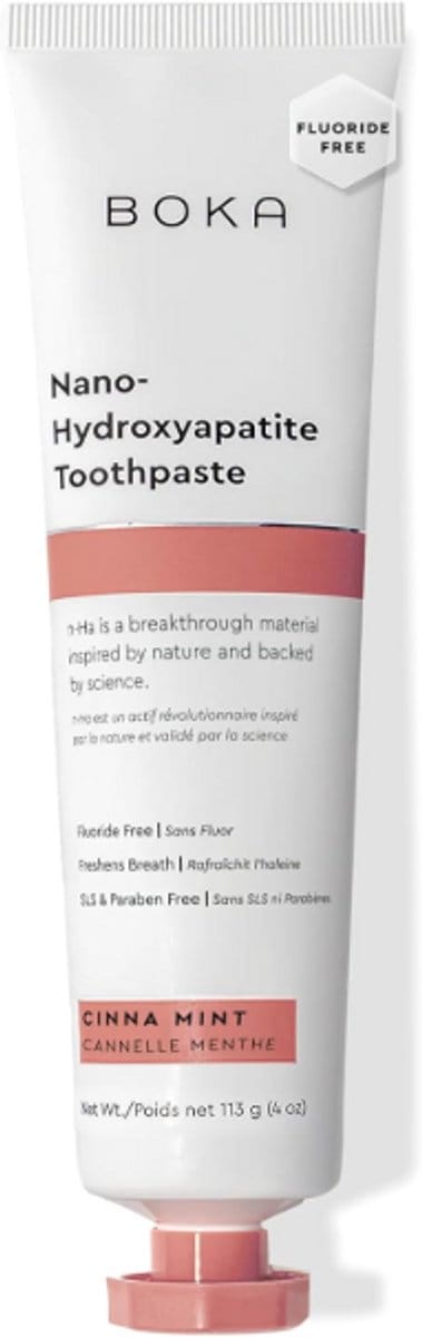 Boka Nano Hydroxyapatite Tandpasta 119g– Fluoridevrij – Voor Gevoelige Tanden – Cinnamon Mint Smaak – Enamel Repair & Whitening