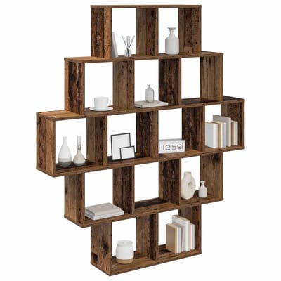 vidaXL - Wandplank - Oud - hout - 120 - x - 20 - x - 136 - cm - Bewerkt - hout