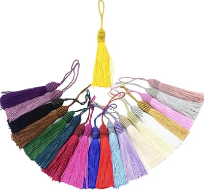 15 cm Zijde Floss Boekenleggers met Kwastjes en Chinese Strik voor Sieraden, Souvenirs en Creatieve Knutselprojecten - 20 Stuks