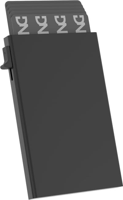 Automatische Kaarthouder - Minimalistische Kaartportemonnee - Veilig Kaarten Bewaren - RFID Blokkerende Aluminium - 6.7 x 9.7 cm