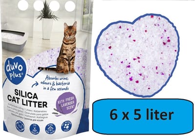 Duvo+ Premium silica kattenbakvulling lavendel 5L