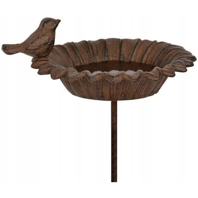 Esschert Design FB301 Zonnebloem Op Pin - Drinkschaal  - Bruin - 13,7 x 13,7 x 76,5 cm