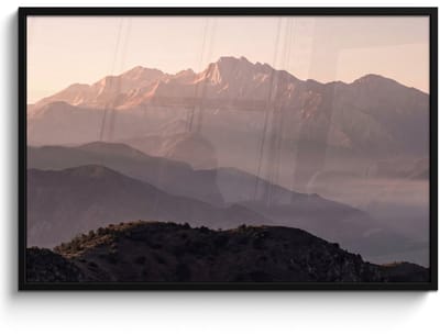 Poster in lijst - Fotolijst 120x80 cm - Posters - Panorama - Landschap - Bergen - Posterlijst zwart - Decoratie - Wanddecoratie woonkamer - Muurdecoratie slaapkamer