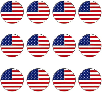 Golfbal Markers - Golf Accessoires - Golfspel Markeren - Zonder Magneet - 12 Stuks - Vlag Design