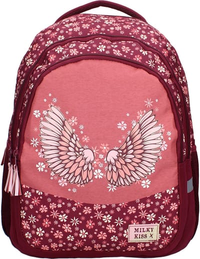 Milky Kiss Wild Bliss Rugzak - Paars - Bloemen - 2 compartimenten