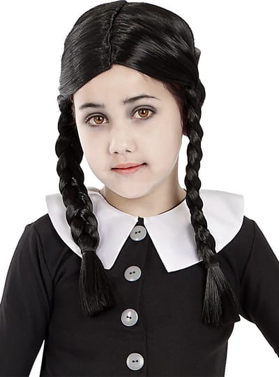 Funidelia | Wednesday Addams Pruik Voor The Addams Family voor meisjes â–¶ Addams Family, Halloween, Horrorfilm, Horror - Accessoires voor kinderen, kostuum accesoires - Zwart