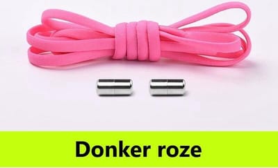 veters elastisch - Donker roze - veters rond 0.5 cm - veters - elastische veters - sneakers - schoenen - sportschoenen - accessoires - 100 cm - veterschoenen dames - veterschoenen heren - elastische veters kinderen - lock laces