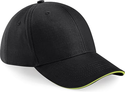 Beechfield Pet Athleisure met 6 panelen B20 - Black / Lime Green - One size
