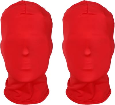 Volledige Gezichtsmasker voor Halloween - 2 Stuks Unisex Faceless Masker voor Feestkostuum, Cool en Trendy in Rood