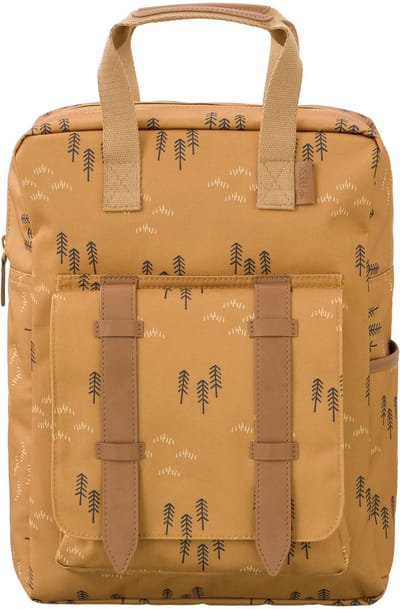 Fresk Grote Rugzak voor kinderen 5-7 jaar - 9,3 L - Schooltas Kind Unisex - Verstelbare Schouderbanden - Waterafstotende Rugtas - Mosterd - Woods Spruce Yellow