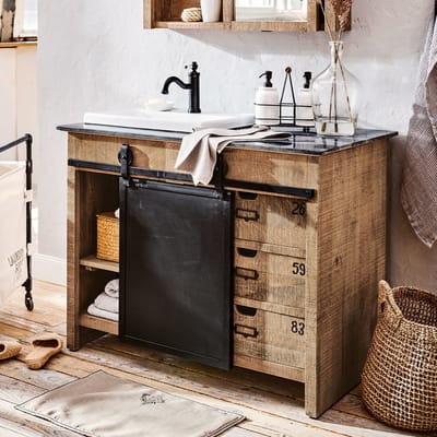 LOBERON Wastafelmeubel Taylors Island bruin/zwart