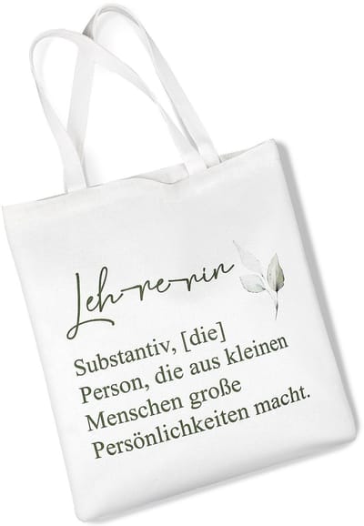 Dailygoods- Lerarentas 38 x 42 cm - Canvas Draagtas - Elegante Shopper - Multifunctionele Tas - Bedrukte Tas - Cadeau Voor Leraren